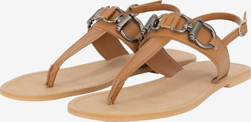 DreiMaster Vintage T-Bar Sandals in Brown