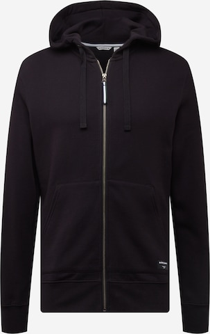 BJÖRN BORG Athletic Zip-Up Hoodie in Black: front