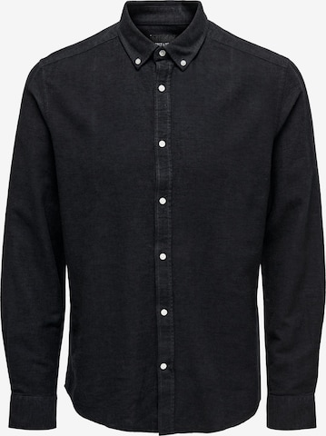 Only & Sons Button Up Shirt 'Arlo' in Black: front