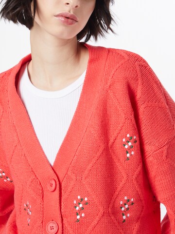 Missguided Knit Cardigan in Red