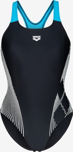 Maudymosi kostiumėlis 'Pro Back' iš ARENA, spalva – šviesiai mėlyna / juoda / balta, Prekių apžvalga