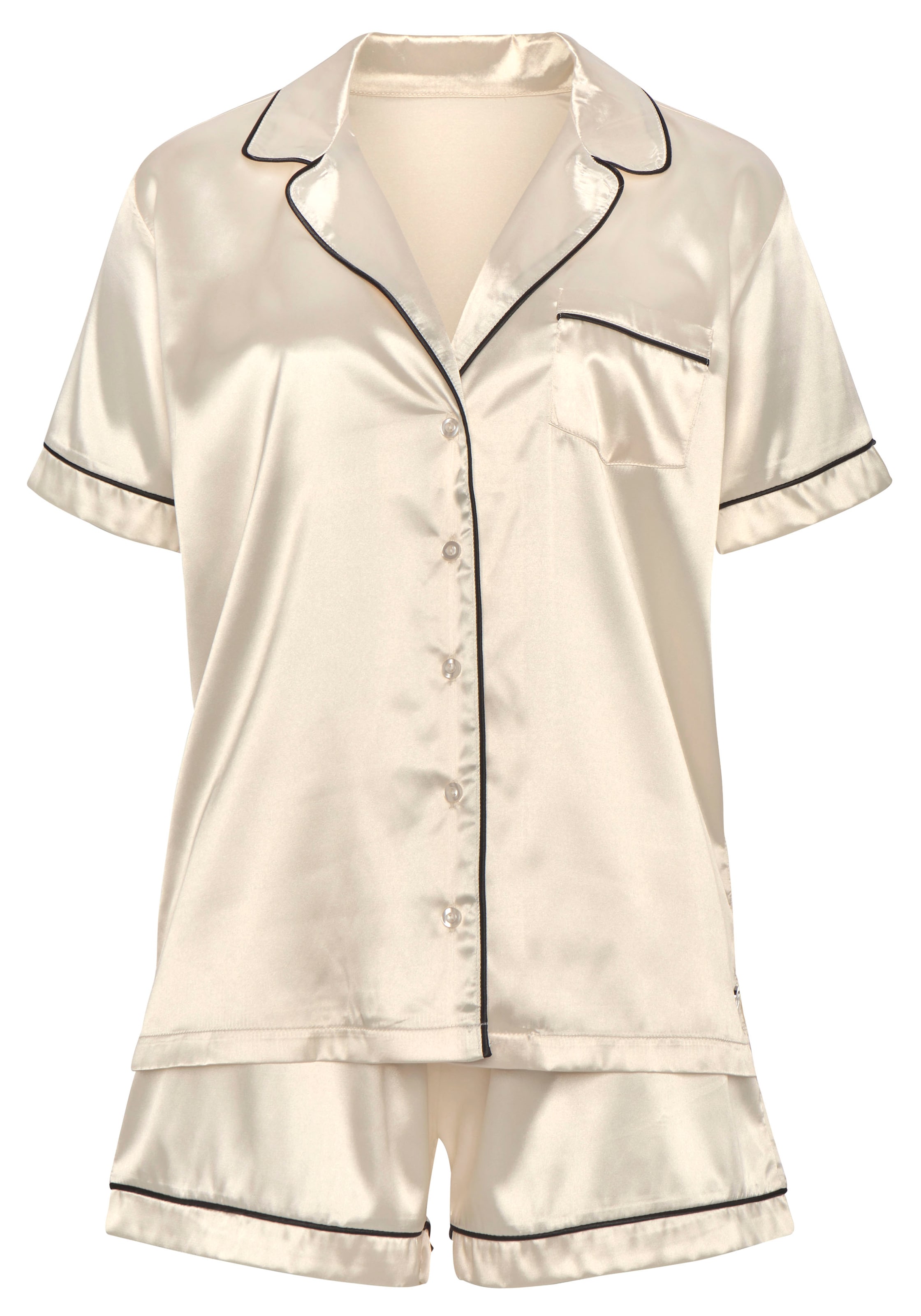 Bruno Banani Pyjama in Beige: Vorderseite