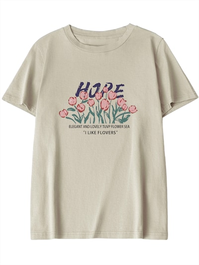 GORHEY T-shirt 'Women's Summer Casual Cotton T-Shirt with Flowers Print' en M/Regular en abricot, Vue avec produit