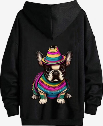 RMK Sweatshirt 'Hund Mexico' in Schwarz: Vorderseite