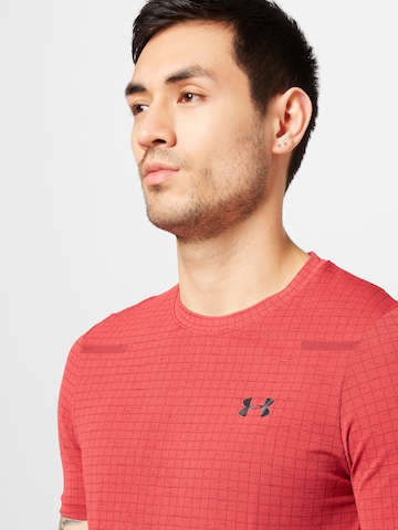UNDER ARMOUR Functioneel shirt 'Grid' in Rood