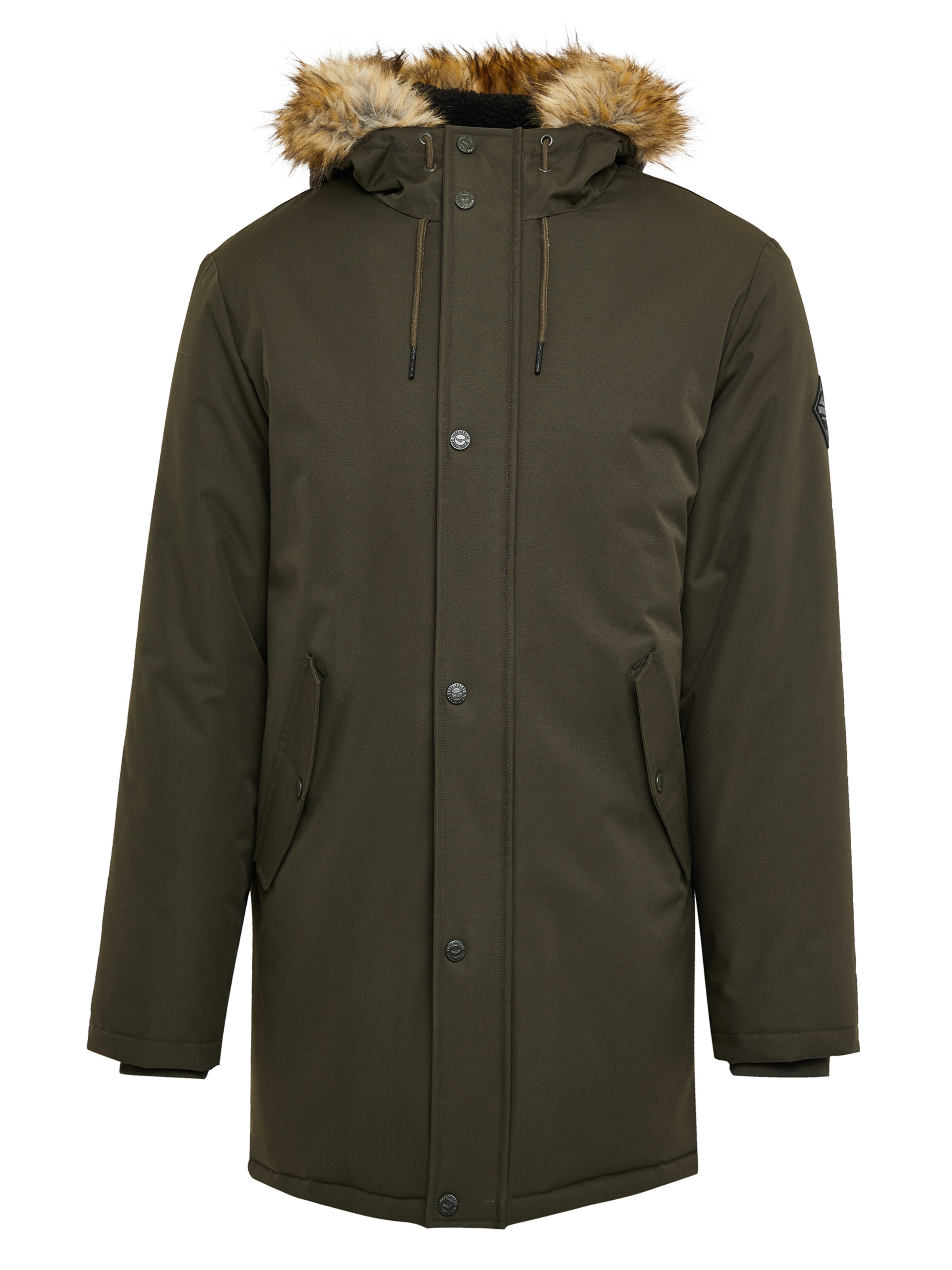 Threadbare Winter Jacket 'Clarkston' in Green: front