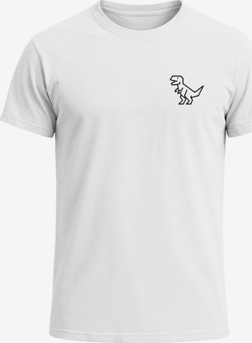 Neverless Shirt 'Polygon T-Rex' in White: front