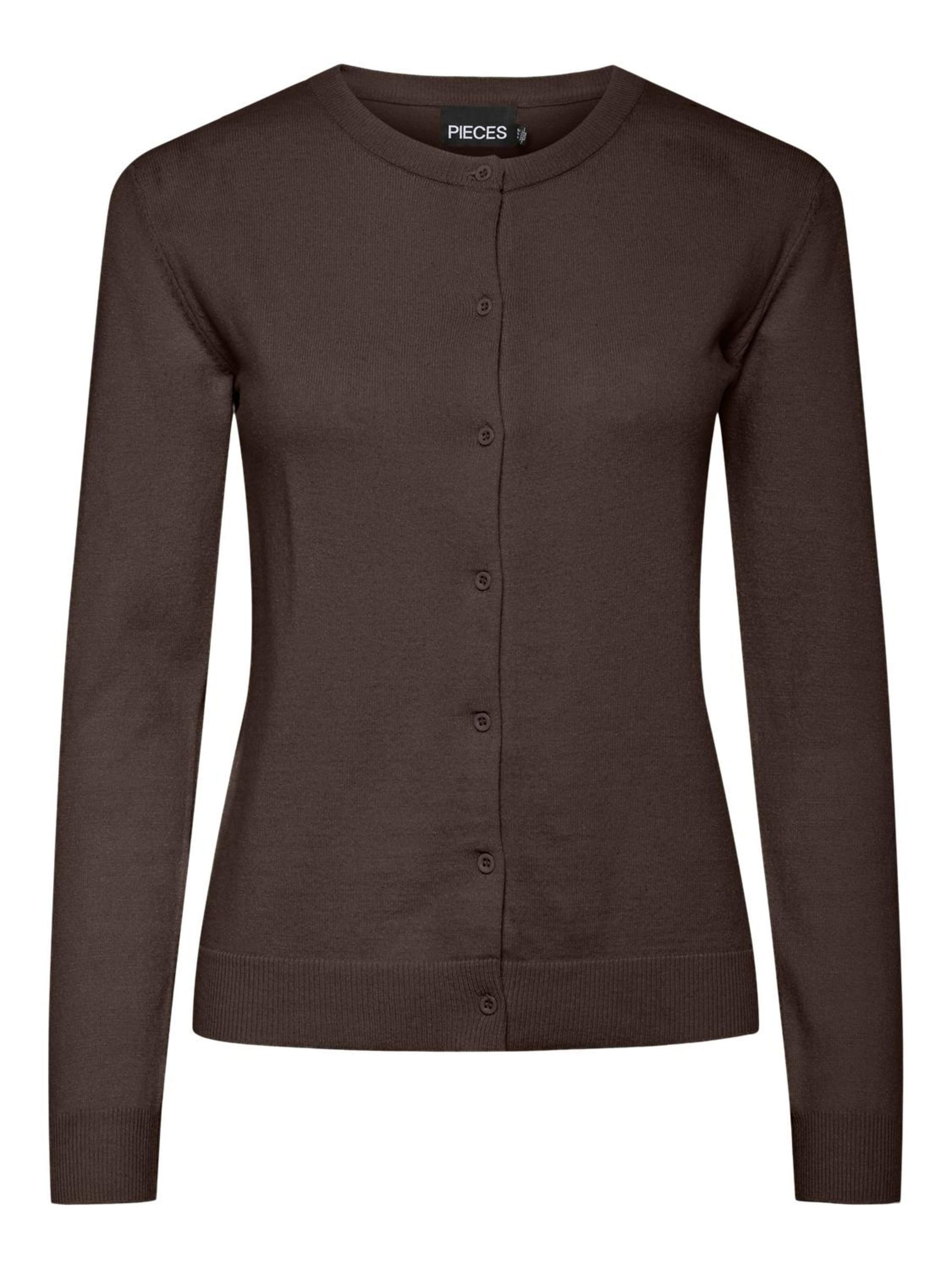 PIECES Kampsun 'PCNora', värv pruun: eest vaates