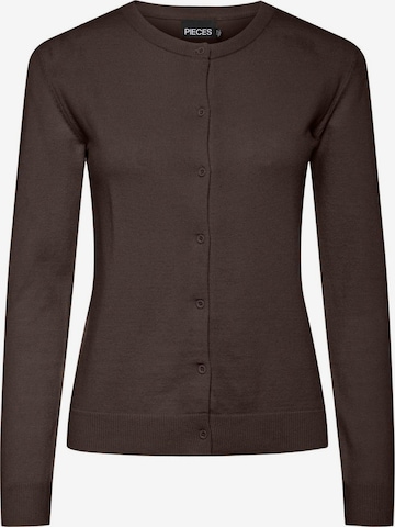 PIECESKardigan 'PCNora' - smeđa boja: prednji dio