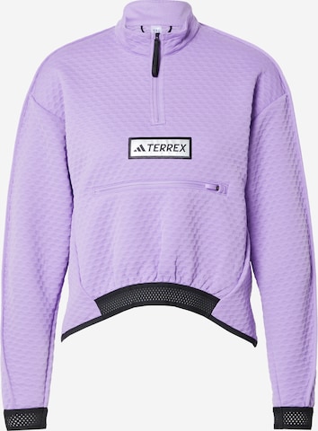 ADIDAS TERREX Sportsweatshirt 'Utilitas Fleece' in Lila: predná strana