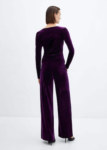 MANGO Wide leg Broek 'Xenphant' in Lila