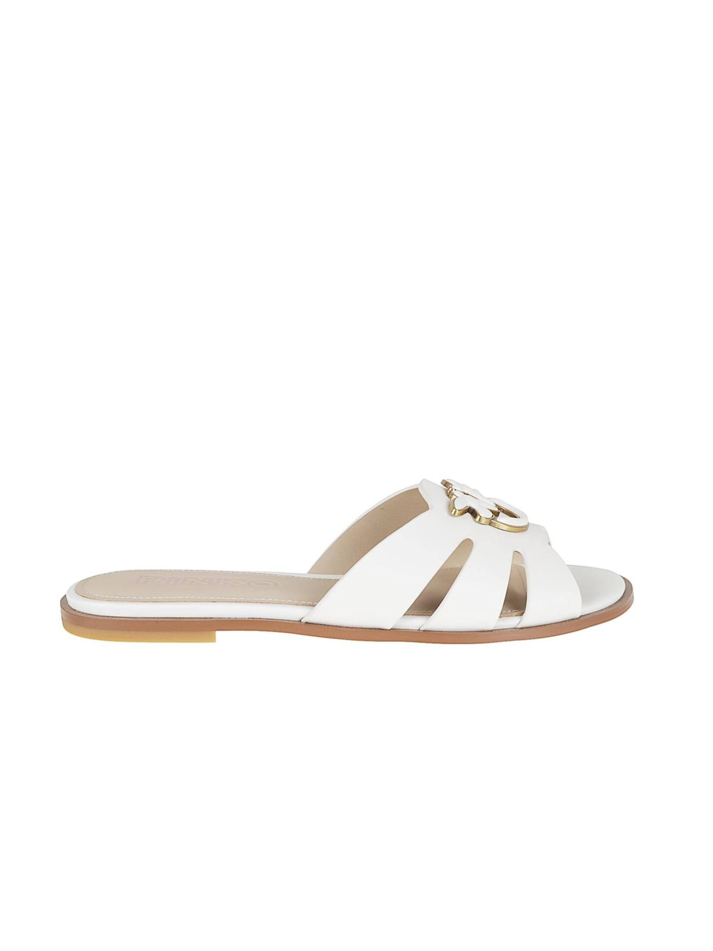 PINKO Muiltjes 'Milly 04 - Slipper Calf Leather' in Wit