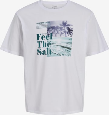 JJ Rebel Majica 'JREBMILES' | bela barva: sprednja stran