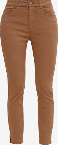 COMMA Skinny Jeans in Brown: front