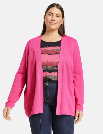 SAMOON Knit Cardigan in Pink: front