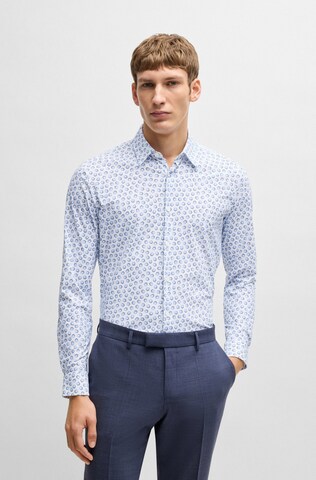 BOSS Slim fit Button Up Shirt 'P-Roan' in Blue: front