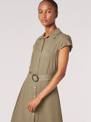 Apricot Shirt Dress in Green