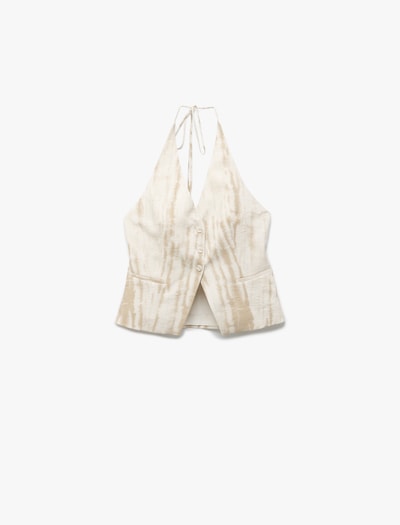 Koton Blusentop in XS in beige / weiß, Produktansicht