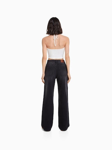 Bershka Wide Leg Jeans in Schwarz