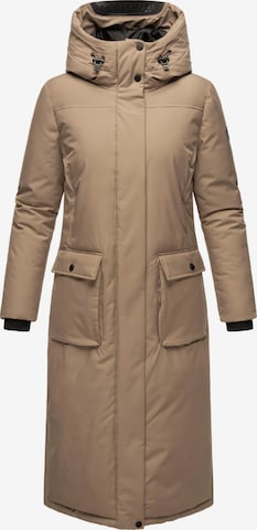 NAVAHOO Χειμερινό παλτό 'Wolkenfrost XIV' σε μπεζ: μπροστά