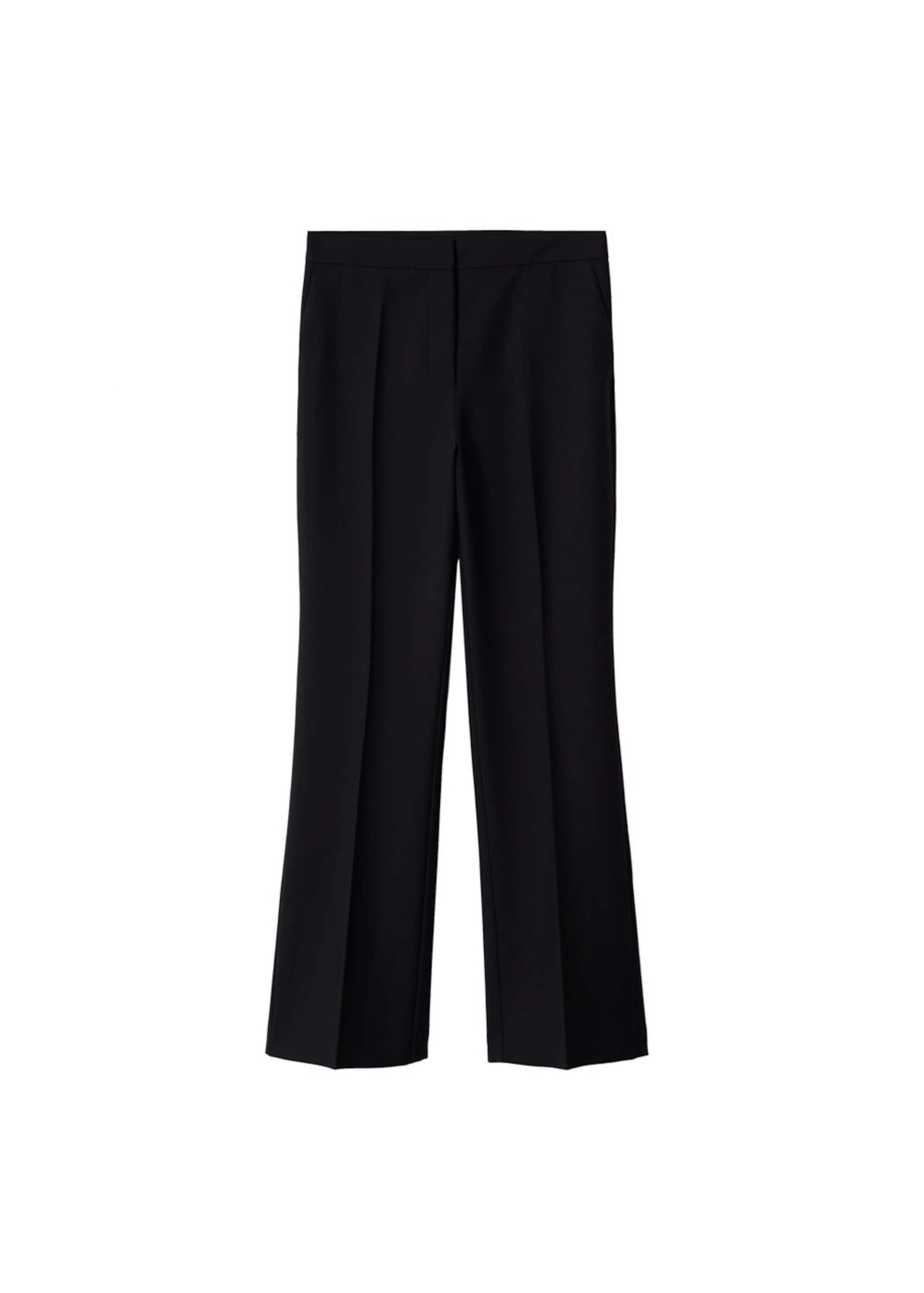 MANGO Flared Bukser med fals 'Jordan' i sort: forside