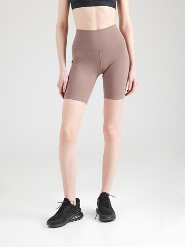 NIKE Skinny Sports trousers 'ONE' in Brown: front