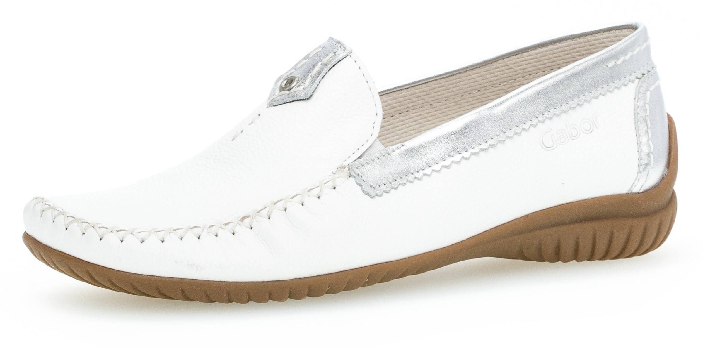 GABOR Moccasins in White: front