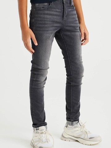 WE Fashion Skinny Jeans in Zwart: voorkant