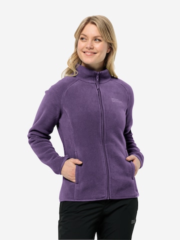 JACK WOLFSKIN Athletic Fleece Jacket 'MOONRISE' in Purple: front