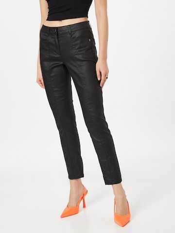 COMMA Slim fit Pants in Black: front
