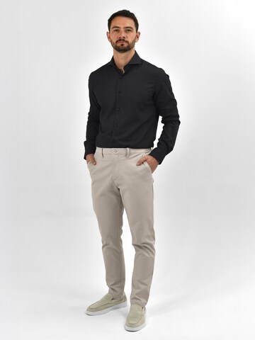 Vercate Slim Fit Businesshemd 'No. 4' in Grau