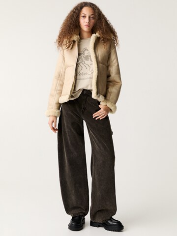 Pull&Bear Zimní bunda – béžová