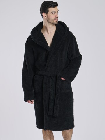 Loungeable Long Bathrobe in Black
