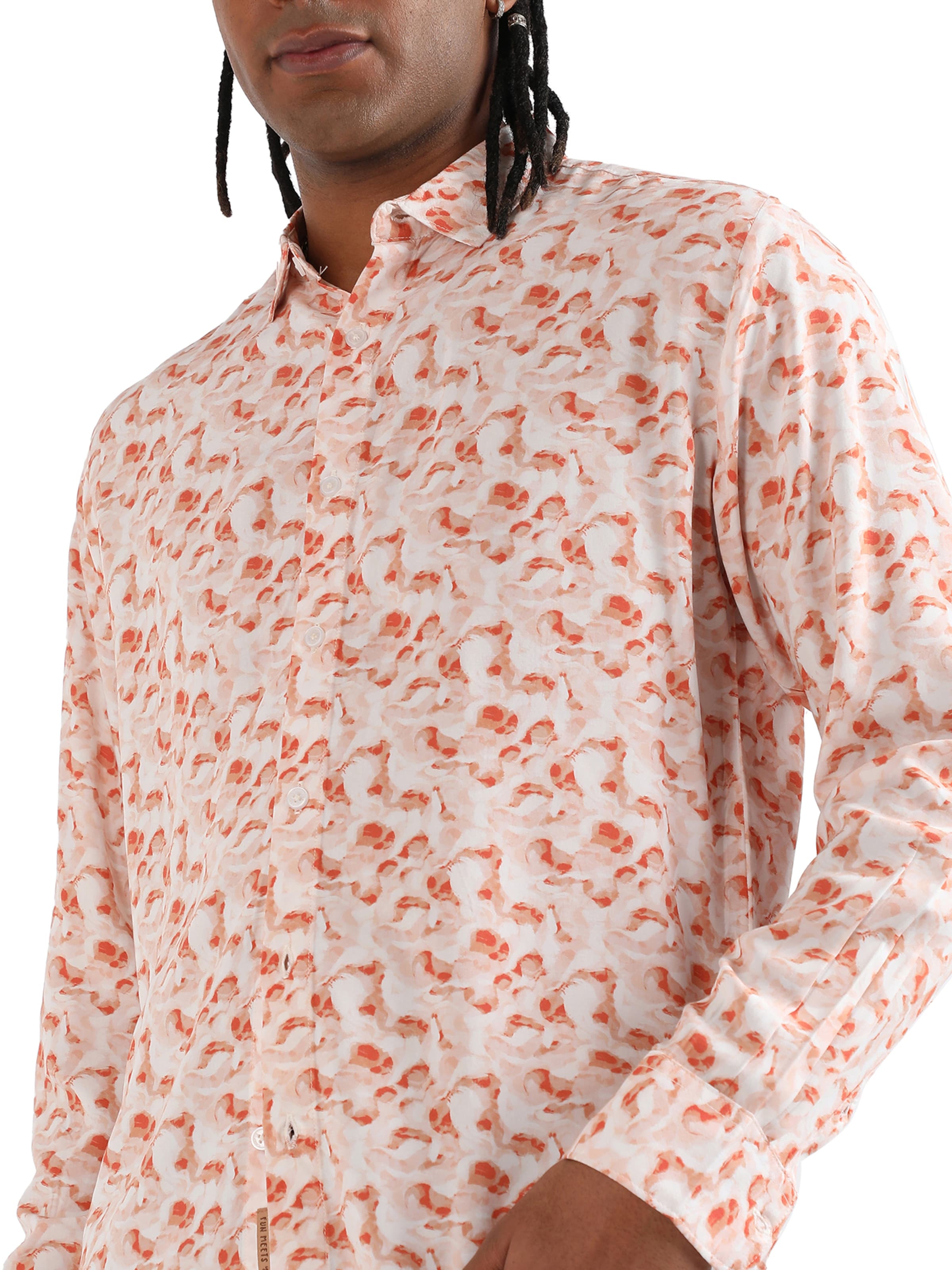 Campus Sutra Классический крой Рубашка ' Max ' в Оранжевый