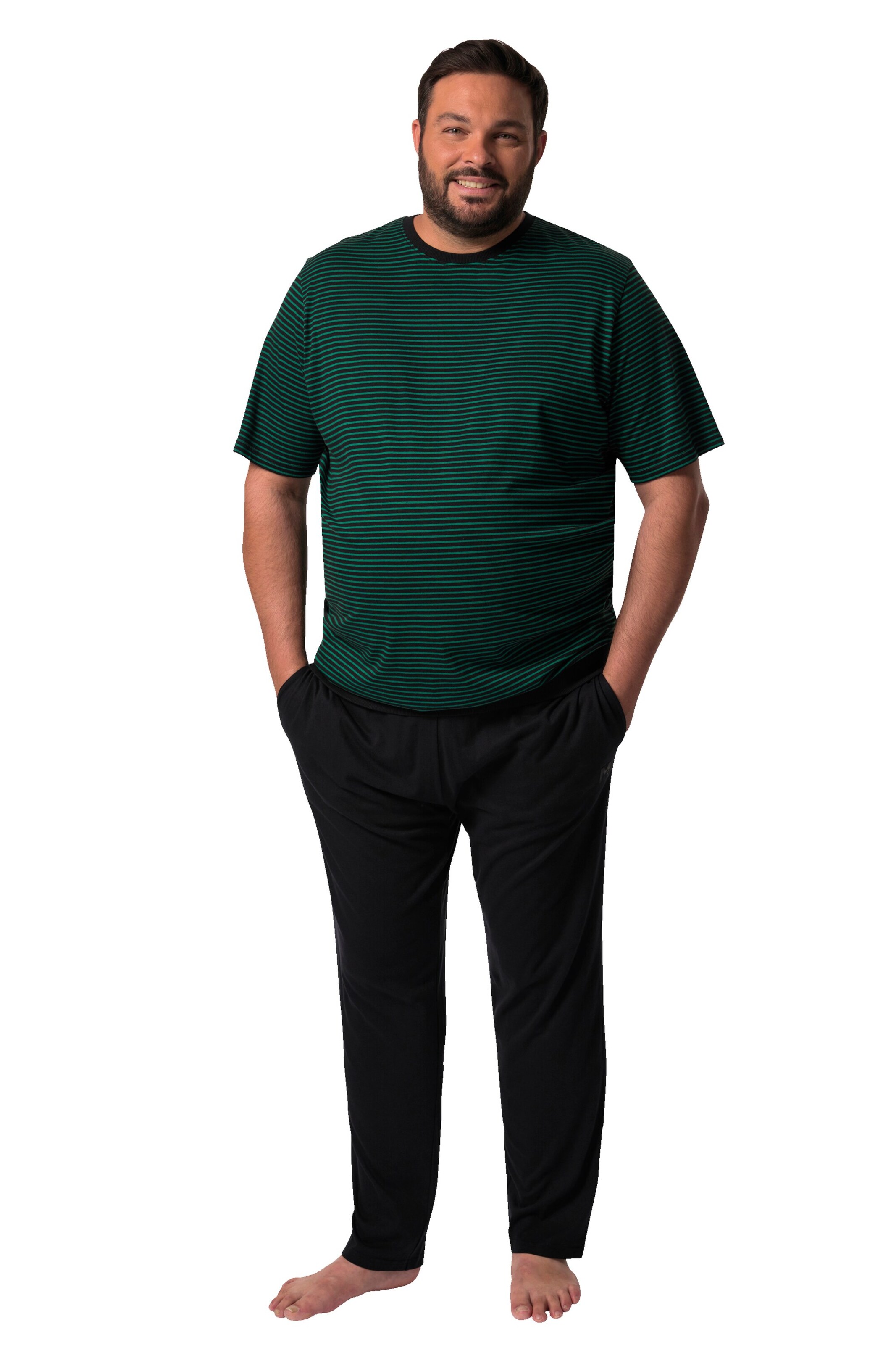 Men Plus Pyjama in Grün: Vorderseite