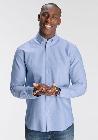 DELMAO Regular fit Button Up Shirt in Blue