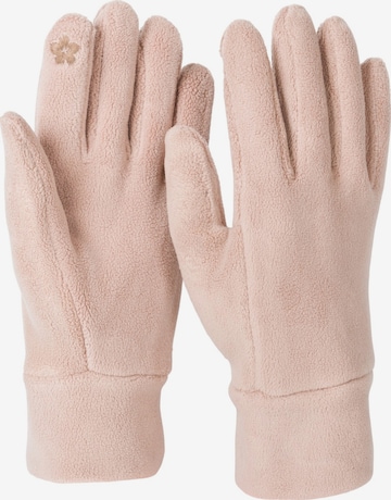 styleBREAKER Fingerhandschuhe 'Einfarbige Touchscreen Fleece Handschuhe' in Braun: Vorderseite