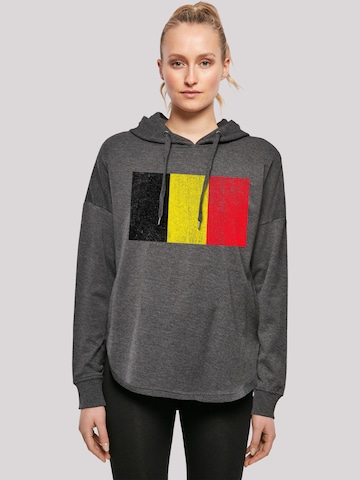 F4NT4STIC Sweatshirt 'Belgium Belgien Flagge' in Grijs: voorkant