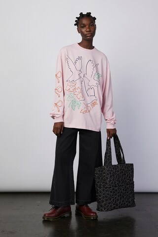 Damson Madder Oversized shirt 'DOVES' in Pink