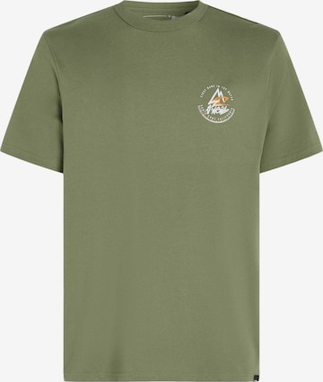 O'NEILL Λειτουργικό μπλουζάκι 'TRVLR' σε πράσινο: μπροστά