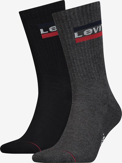 LEVI'S ® Socken in dunkelgrau / rot / schwarz / weiß, Produktansicht