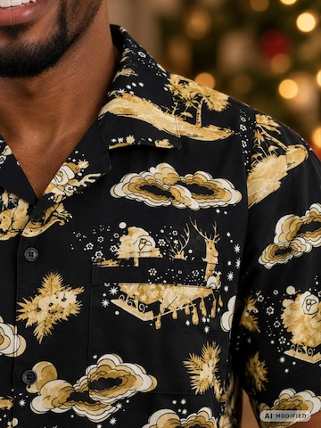 King Kameha Regular fit Overhemd 'Christmas Island' in Bruin