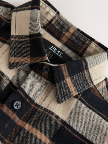 Next Regular fit Button up shirt in Brown