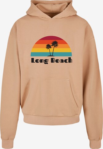 Sweat-shirt 'Long Beach' Merchcode en beige : devant