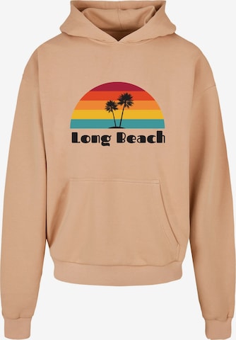 Sweat-shirt 'Long Beach' Merchcode en beige : devant