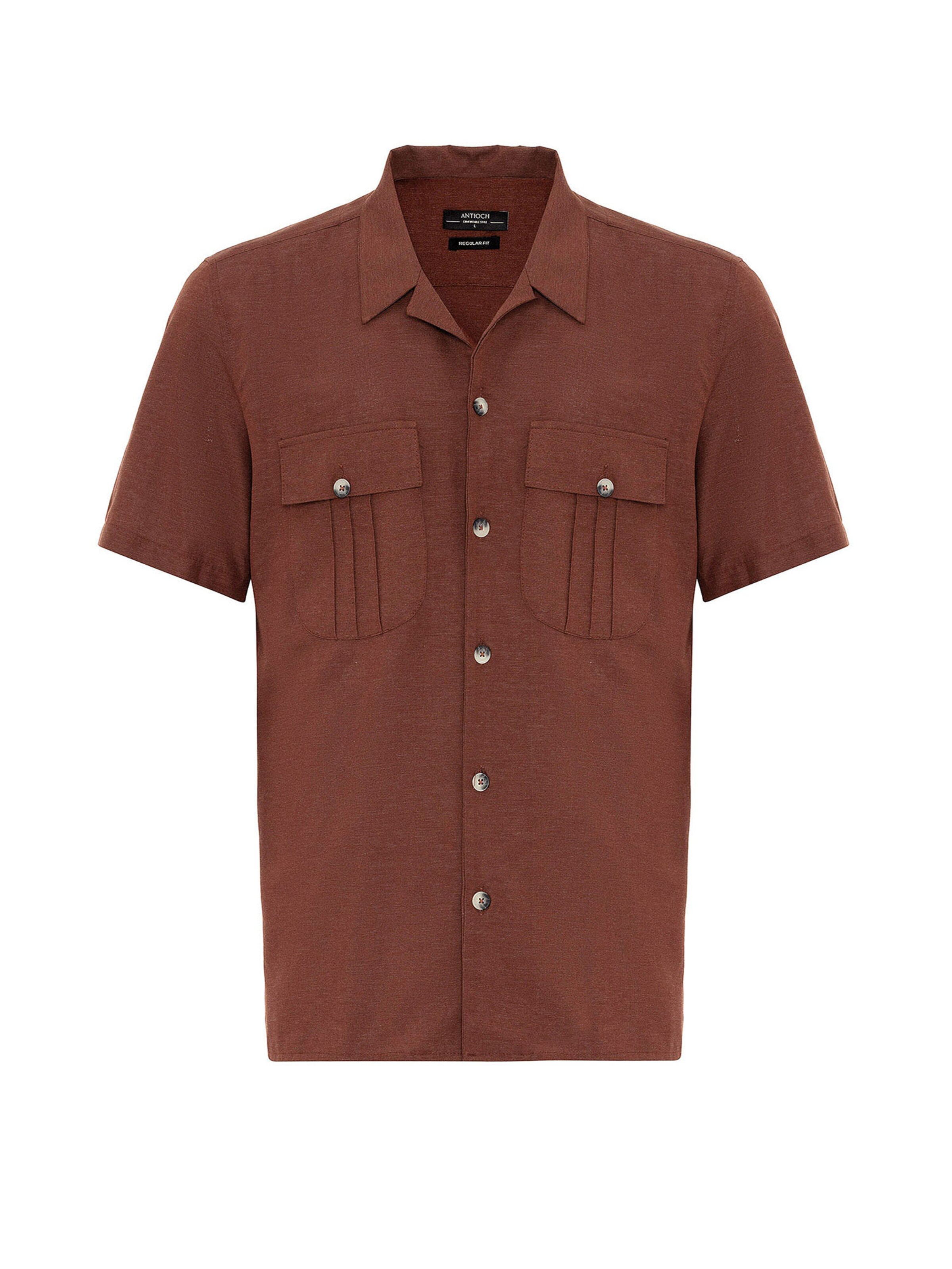 Antioch Regular fit Button Up Shirt in Brown: front