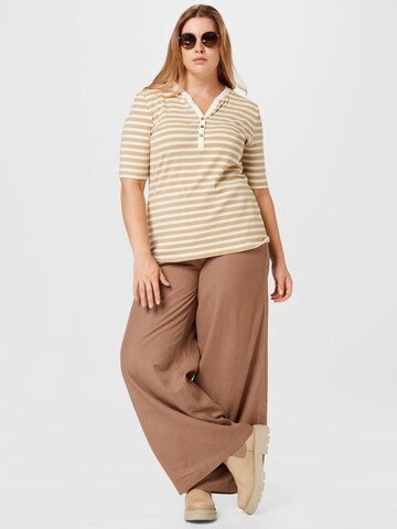 ONLY Carmakoma Wide leg Pants 'VIVA' in Brown