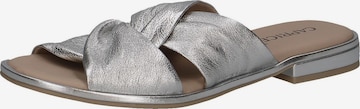 CAPRICE Mules in Silver: front