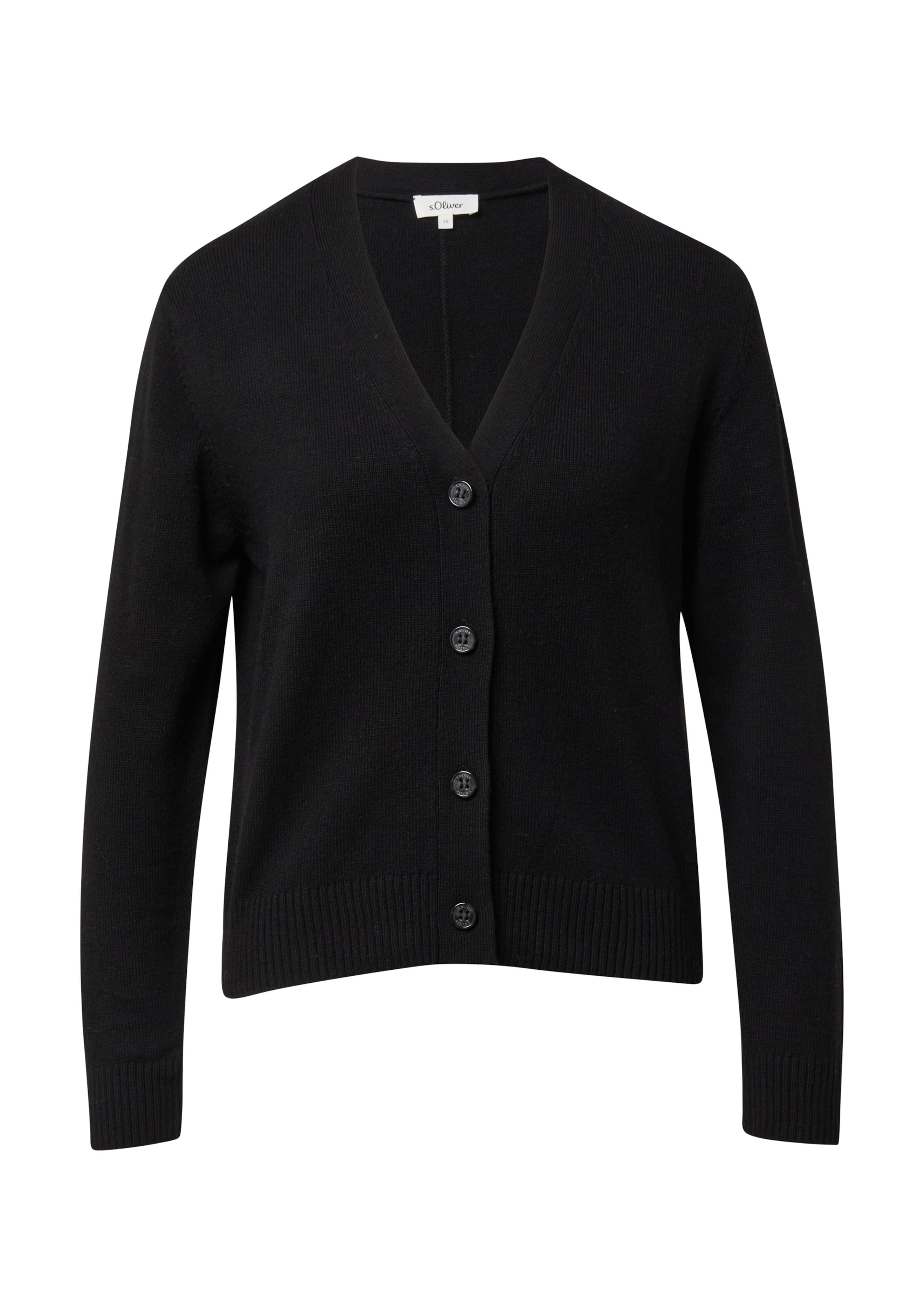 s.Oliver Вязаная кофта в Черный: спереди