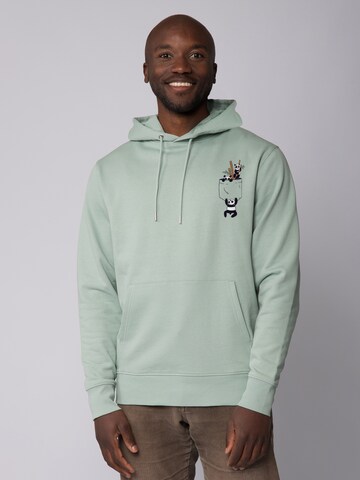 Sweat-shirt ' Pocket Pandas ' Watapparel en vert : devant
